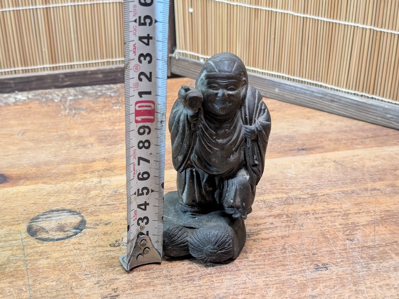 1900s Japanese Daikokuten Statue Bronze/Brass Lucky God of Wealth Auction Antique