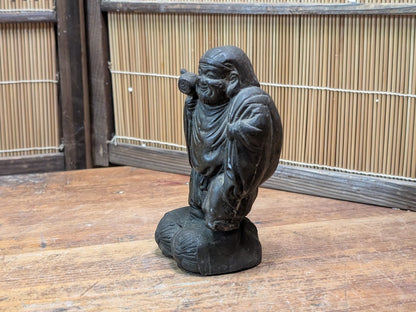 1900s Japanese Daikokuten Statue Bronze/Brass Lucky God of Wealth Auction Antique