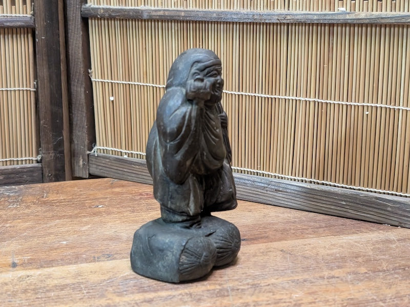 1900s Japanese Daikokuten Statue Bronze/Brass Lucky God of Wealth Auction Antique