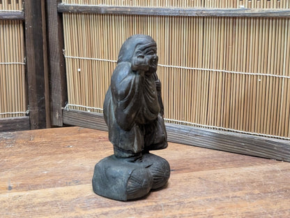 1900s Japanese Daikokuten Statue Bronze/Brass Lucky God of Wealth Auction Antique