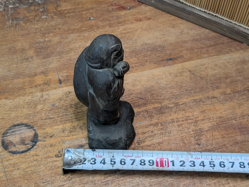 1900s Japanese Daikokuten Statue Bronze/Brass Lucky God of Wealth Auction Antique
