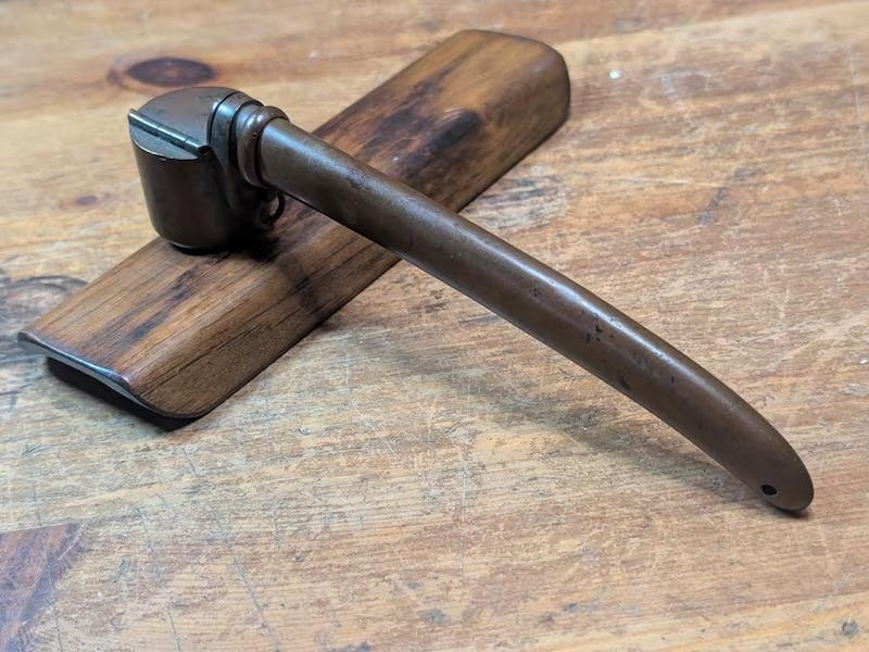 1910s Antique Japanese Yatate Ink Holder Bronze Portable Writing Tool