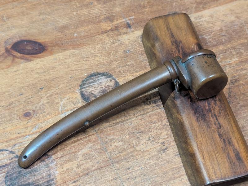 1910s Antique Japanese Yatate Ink Holder Bronze Portable Writing Tool