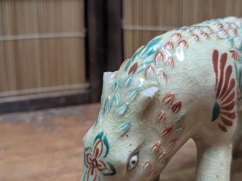 1940s Japanese Satsuma Boar Incense Burner Damaged Antique Koro W/ Box Auction Japan