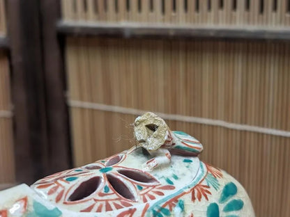 1940s Japanese Satsuma Boar Incense Burner Damaged Antique Koro W/ Box Auction Japan