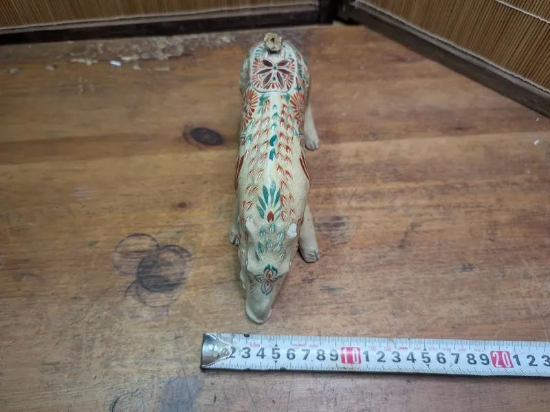 1940s Japanese Satsuma Boar Incense Burner Damaged Antique Koro W/ Box Auction Japan