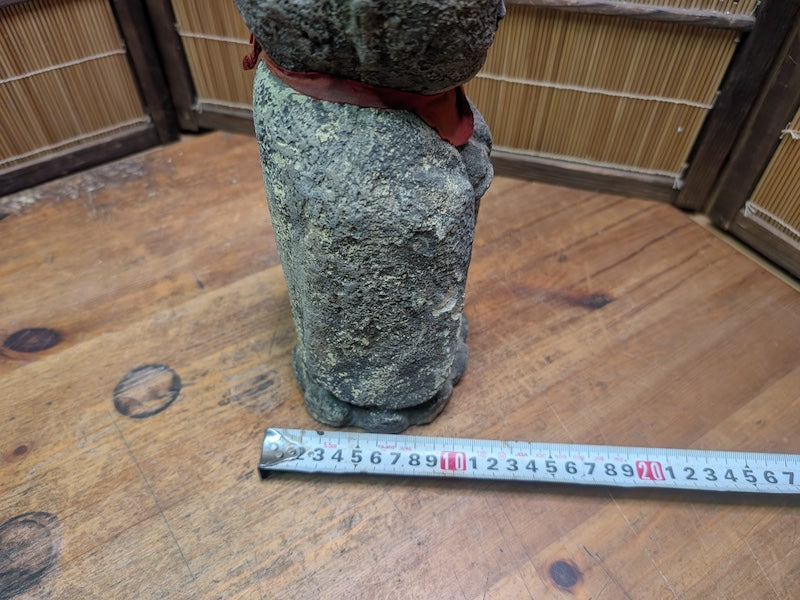Antique Japanese Jizo Stone Statue 1940s Buddha Garden Zen Sculpture Rare