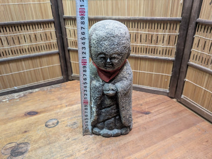 Antique Japanese Jizo Stone Statue 1940s Buddha Garden Zen Sculpture Rare