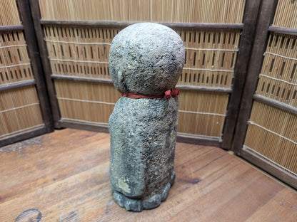Antique Japanese Jizo Stone Statue 1940s Buddha Garden Zen Sculpture Rare