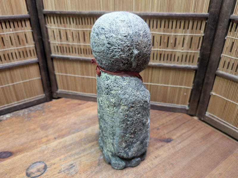 Antique Japanese Jizo Stone Statue 1940s Buddha Garden Zen Sculpture Rare