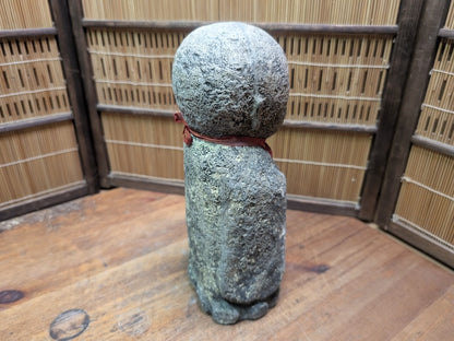 Antique Japanese Jizo Stone Statue 1940s Buddha Garden Zen Sculpture Rare