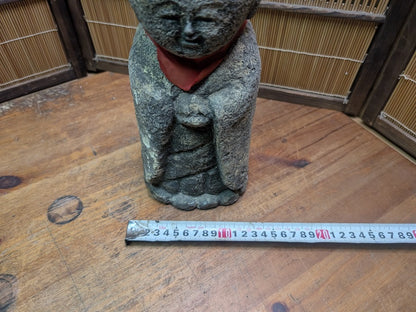 Antique Japanese Jizo Stone Statue 1940s Buddha Garden Zen Sculpture Rare