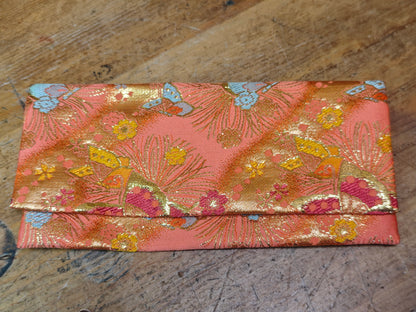 1944 Japanese Juzu Prayer Beads Crystal Amethyst Nenju Nishijin Pouch Rare