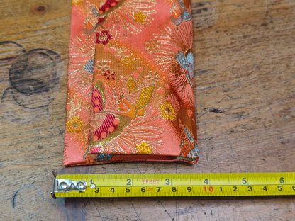 1944 Japanese Juzu Prayer Beads Crystal Amethyst Nenju Nishijin Pouch Rare