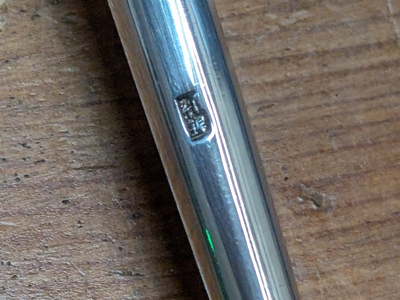 1950s Japanese Antique Kiseru Tobacco Pipe – Silver (純銀 Signed) with Authentic Sakura Wood Case – Private Collection