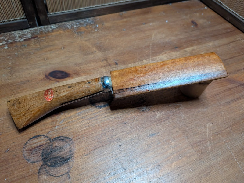 Vintage Japanese Forged Carving Knife Signed Steel Blade Wooden Handle