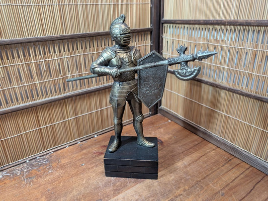 Japanese Brass Knight Figurine Medieval Armor Sword Shield