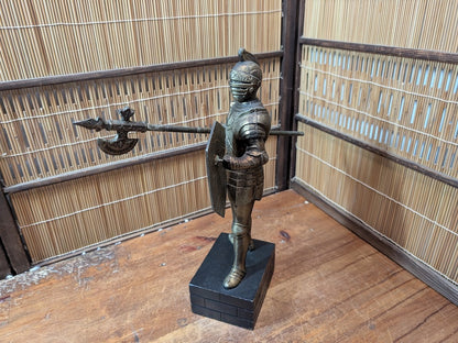 Japanese Brass Knight Figurine Medieval Armor Sword Shield