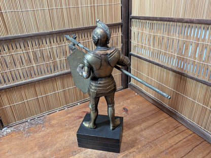 Japanese Brass Knight Figurine Medieval Armor Sword Shield