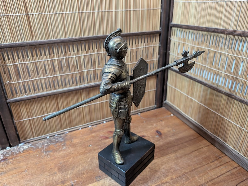 Japanese Brass Knight Figurine Medieval Armor Sword Shield