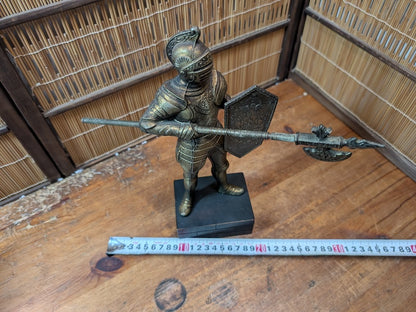 Japanese Brass Knight Figurine Medieval Armor Sword Shield