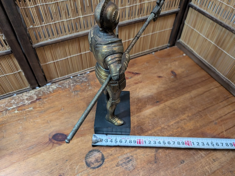 Japanese Brass Knight Figurine Medieval Armor Sword Shield