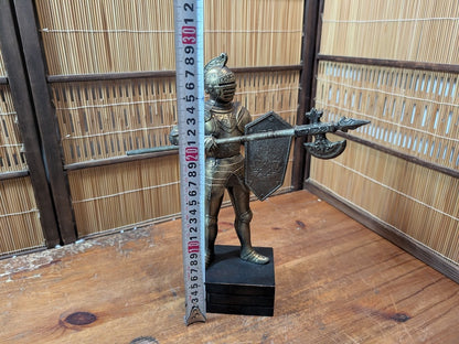 Japanese Brass Knight Figurine Medieval Armor Sword Shield