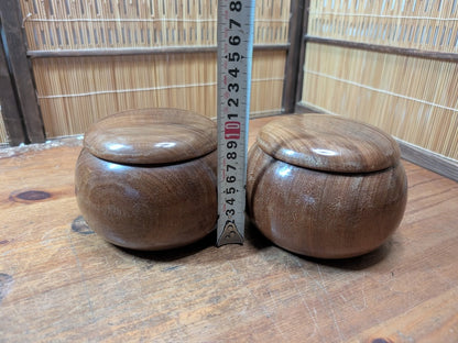 Rare Japanese Go Game Set Nachi Hamaguri Shell Stones Bamboo