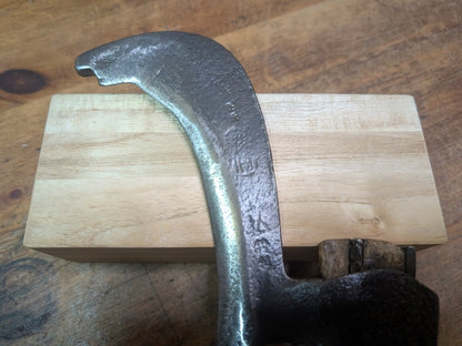 Japanese Hand-Forged Sickle signed Vintage Tool Wood Handle Auction Japan