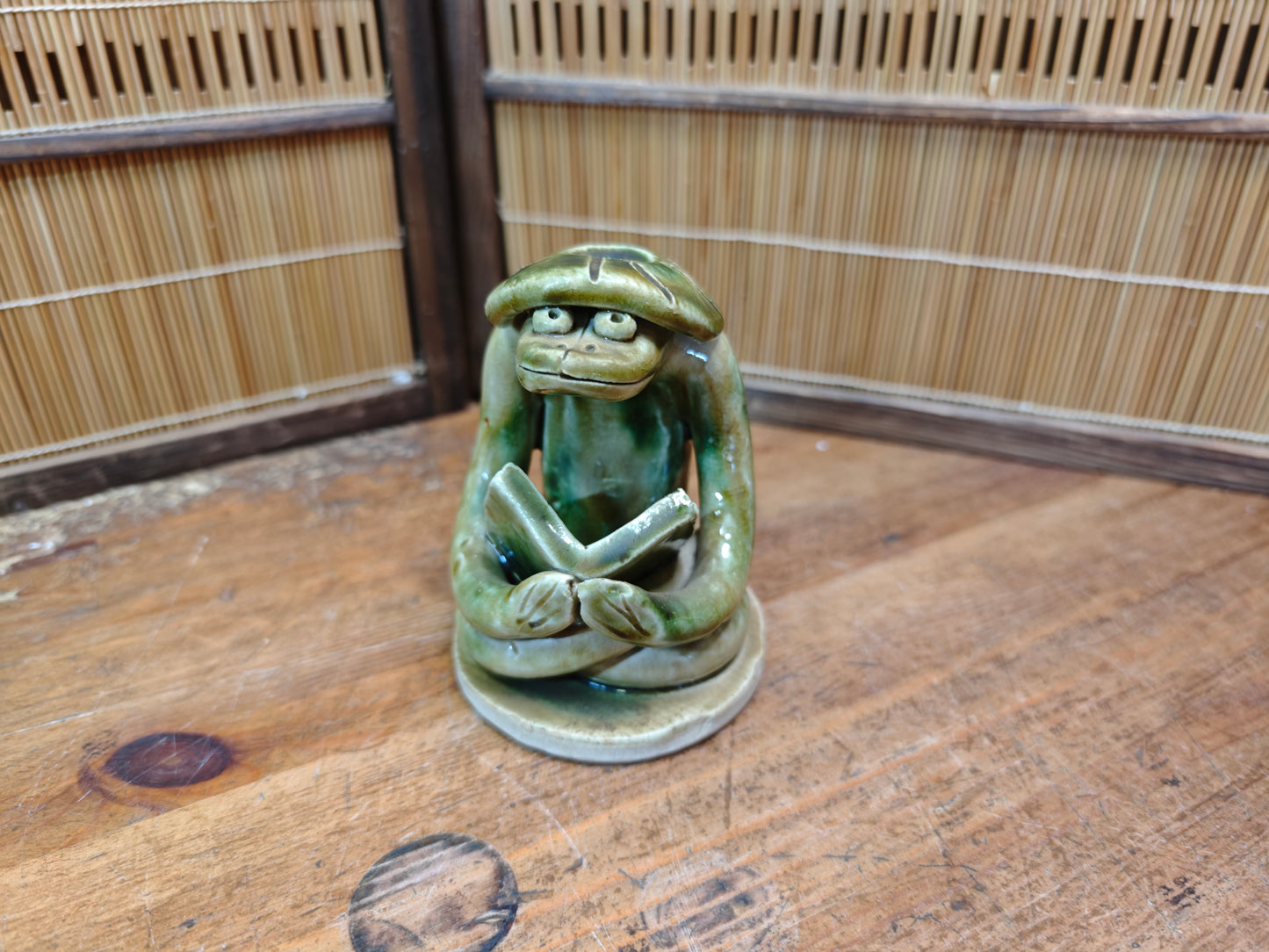 1950s Japanese Kappa Pottery Figurine Folk Art Yokai Statue Rare Vintage