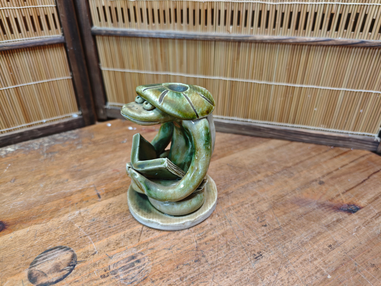 1950s Japanese Kappa Pottery Figurine Folk Art Yokai Statue Rare Vintage