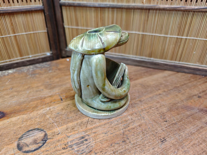 1950s Japanese Kappa Pottery Figurine Folk Art Yokai Statue Rare Vintage