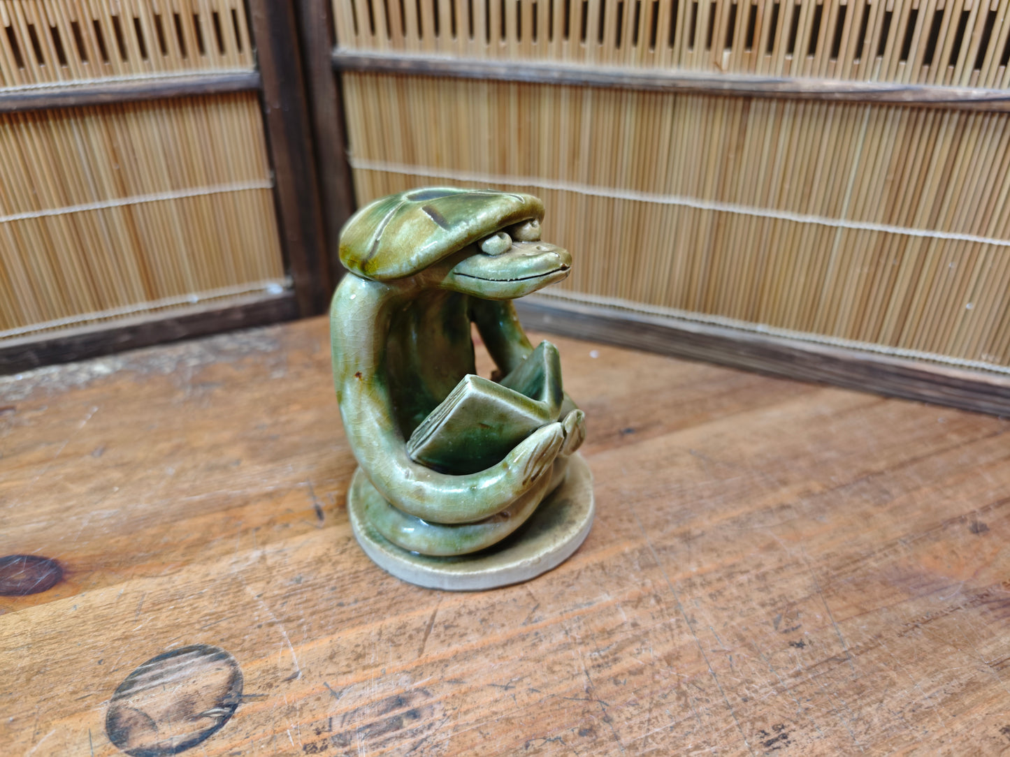 1950s Japanese Kappa Pottery Figurine Folk Art Yokai Statue Rare Vintage