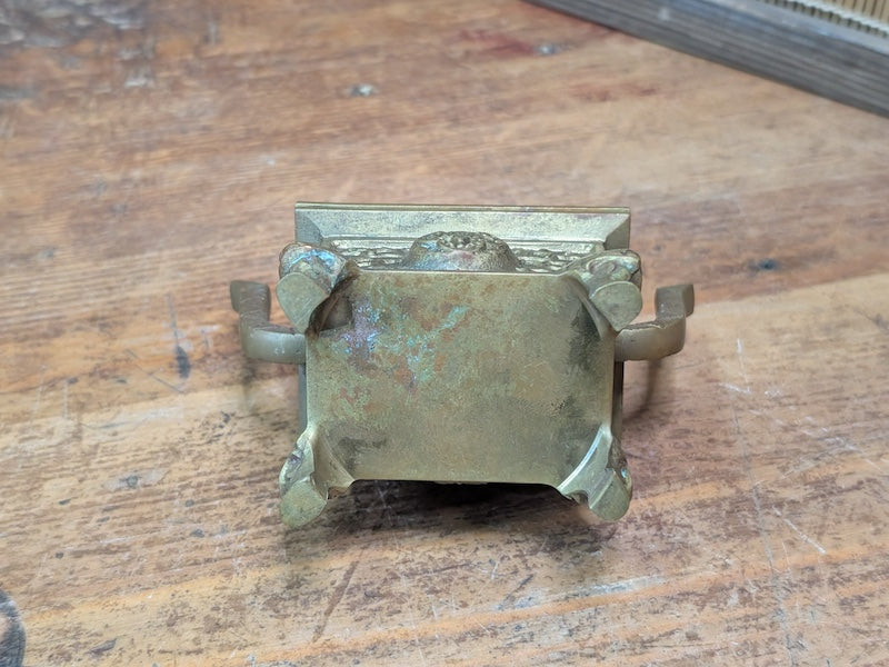 Vintage Japanese Incense Burner 1950s Mini Brass Shishi Foo Dog Koro