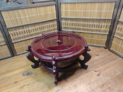 Vintage Japanese Sakura Wood Rin Kadai Stand Buddhist Altar Base 1950s Art