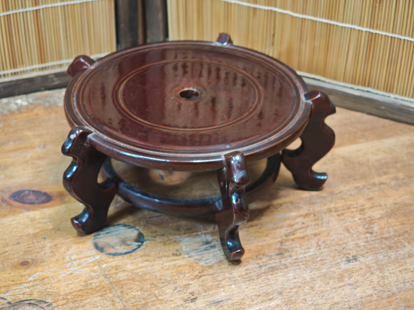 Authentic 1950s Japanese Sakura Rin Gong Stand Kadai Buddhist Altar