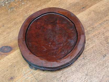 Vintage Japanese Sakura Wood Kadai Rin Gong Stand Small Altar Base