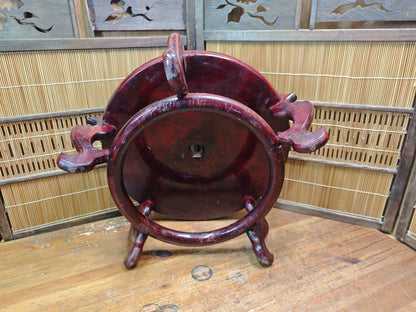 Vintage Japanese Sakura Wood Rin Kadai Stand Buddhist Altar Base 1950s Art