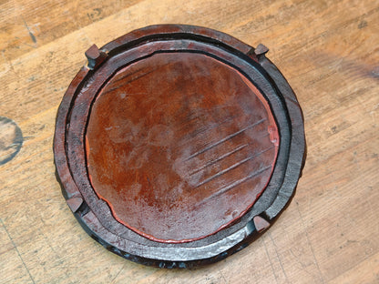Vintage Japanese Sakura Wood Kadai Rin Gong Stand Small Altar Base