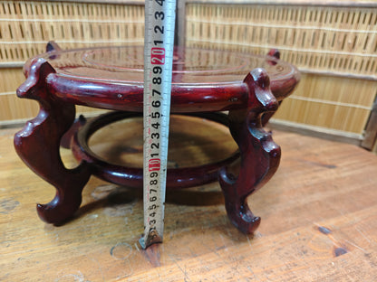 Vintage Japanese Sakura Wood Rin Kadai Stand Buddhist Altar Base 1950s Art