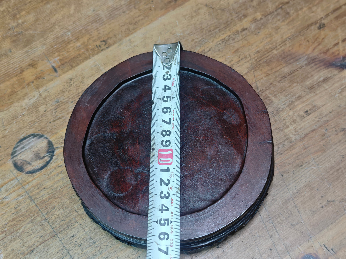 Vintage Japanese Sakura Wood Kadai Rin Gong Stand Small Altar Base