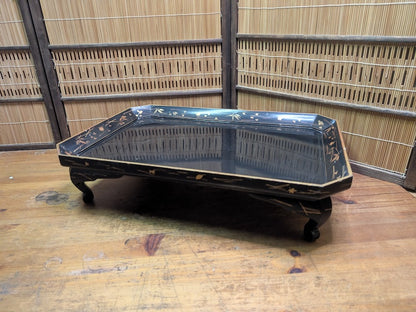 Vintage Japanese Lacquer Kadai Stand Gold Painted Bonsai Display Tray