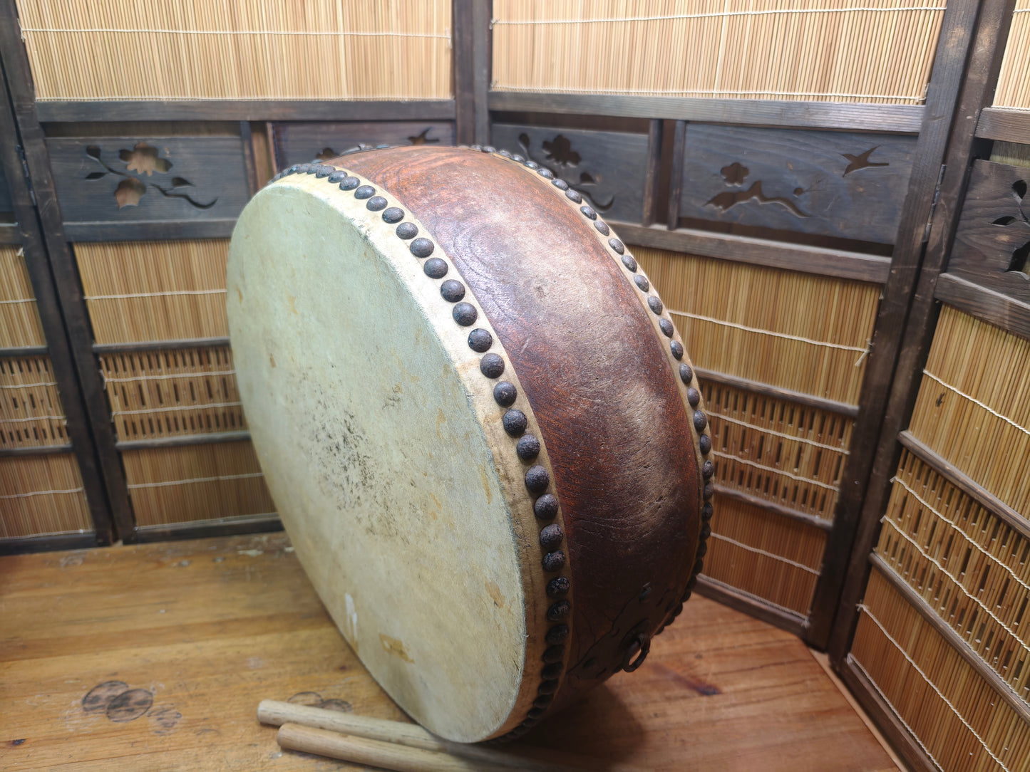 Japan Authentic Kitakyushu Gion Taiko Drum Large Festival Antique Big XL