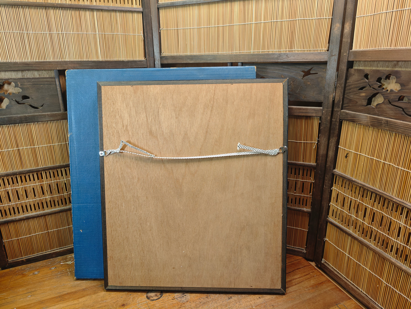 Authentic Japanese Wajima Nuri Wall Art 24K Gold Leaf Bamboo Lacquer