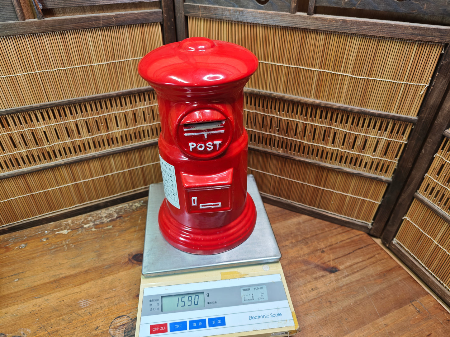 Authentic Japanese Mailbox Piggy Bank Large Handmade Ceramic