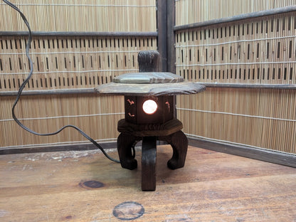 1960s Yaki Sugi Mini Toro Lamp Vintage Japanese Wood Lantern Japan Auction