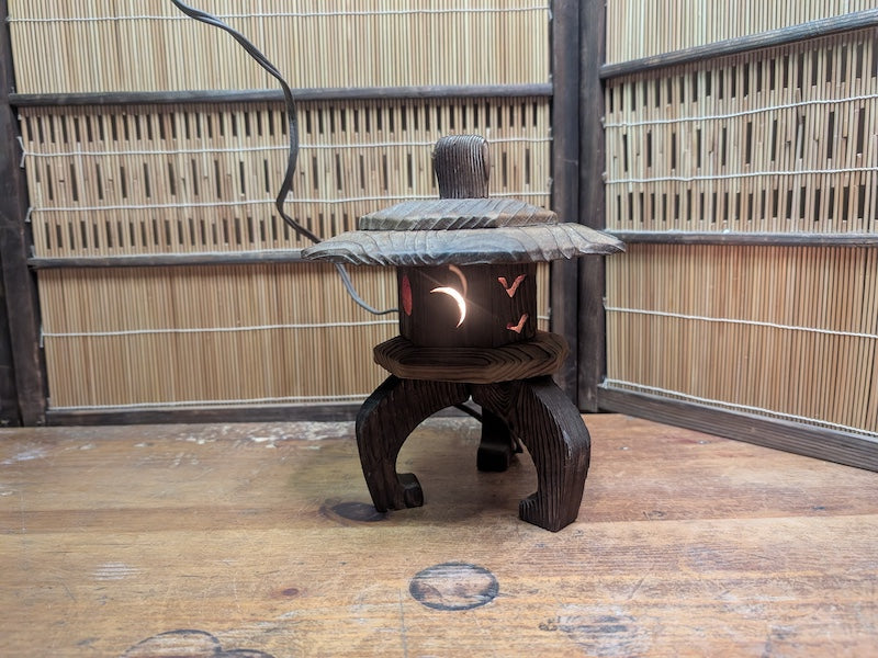 1960s Yaki Sugi Mini Toro Lamp Vintage Japanese Wood Lantern Japan Auction
