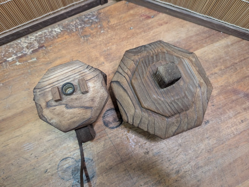 1960s Yaki Sugi Mini Toro Lamp Vintage Japanese Wood Lantern Japan Auction