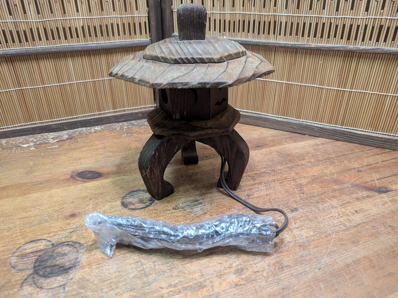 1960s Yaki Sugi Mini Toro Lamp Vintage Japanese Wood Lantern Japan Auction