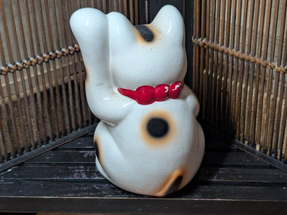 Vintage Japanese Maneki Neko 1970s Lucky Cat Figurine Showa Era Japan